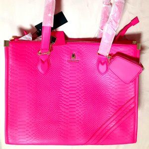 NEW Tote N Carry Neon Pink Snake Tote